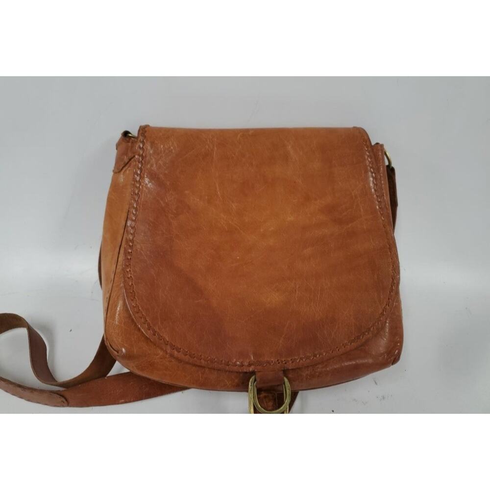 HANDCRAFTED LARGE GENUINE LEATHER SADDLE BAG STYLE CROSSBODY BAG